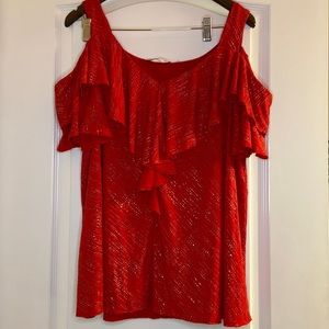 Red Off-The-Shoulder Blouse